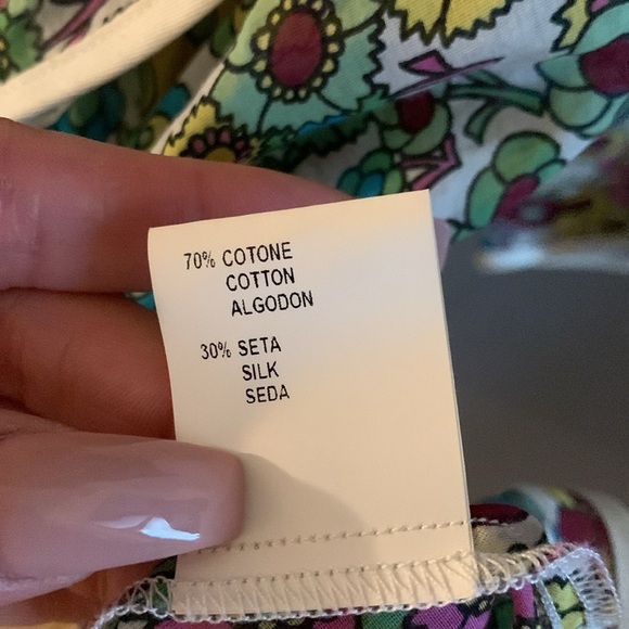 Nolita psychedelic silk blend true Wrap floral Blouse with Ruffle Trim - Picture 6 of 6